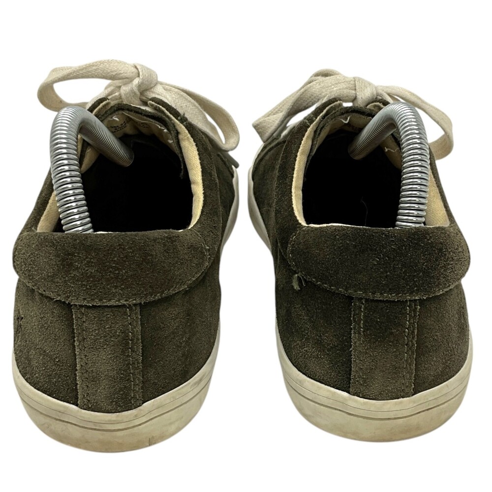 Frye Size 8.5 Kerry Sneakers Dark Green Suede Low Top White Laces Women's - Picture 8 of 16